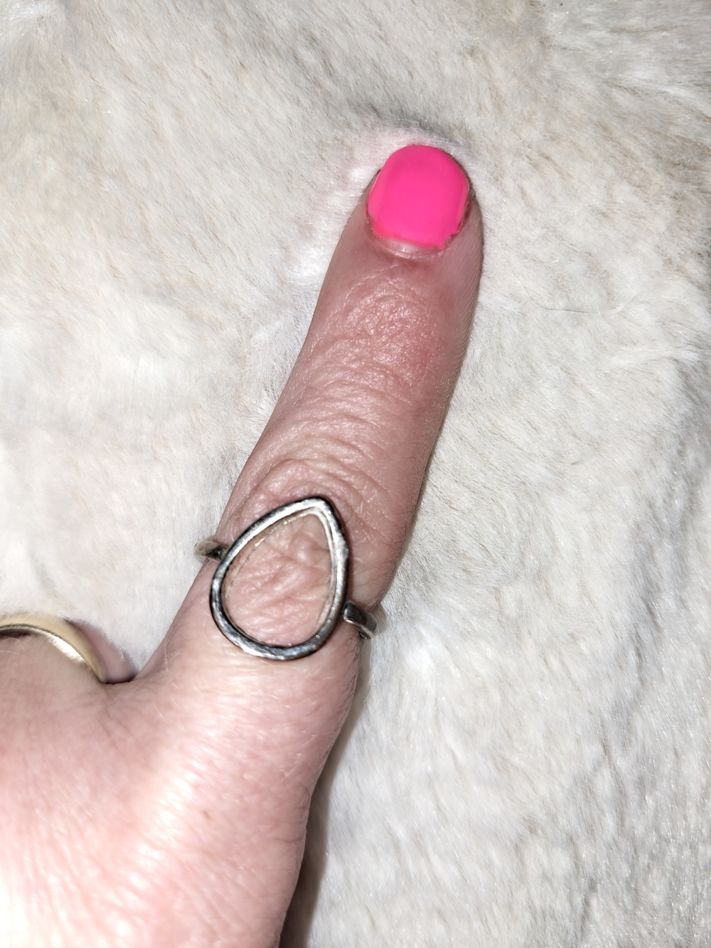 Sterling Teardrop Open Ring in Silver - Minimalist Women's Jewelry